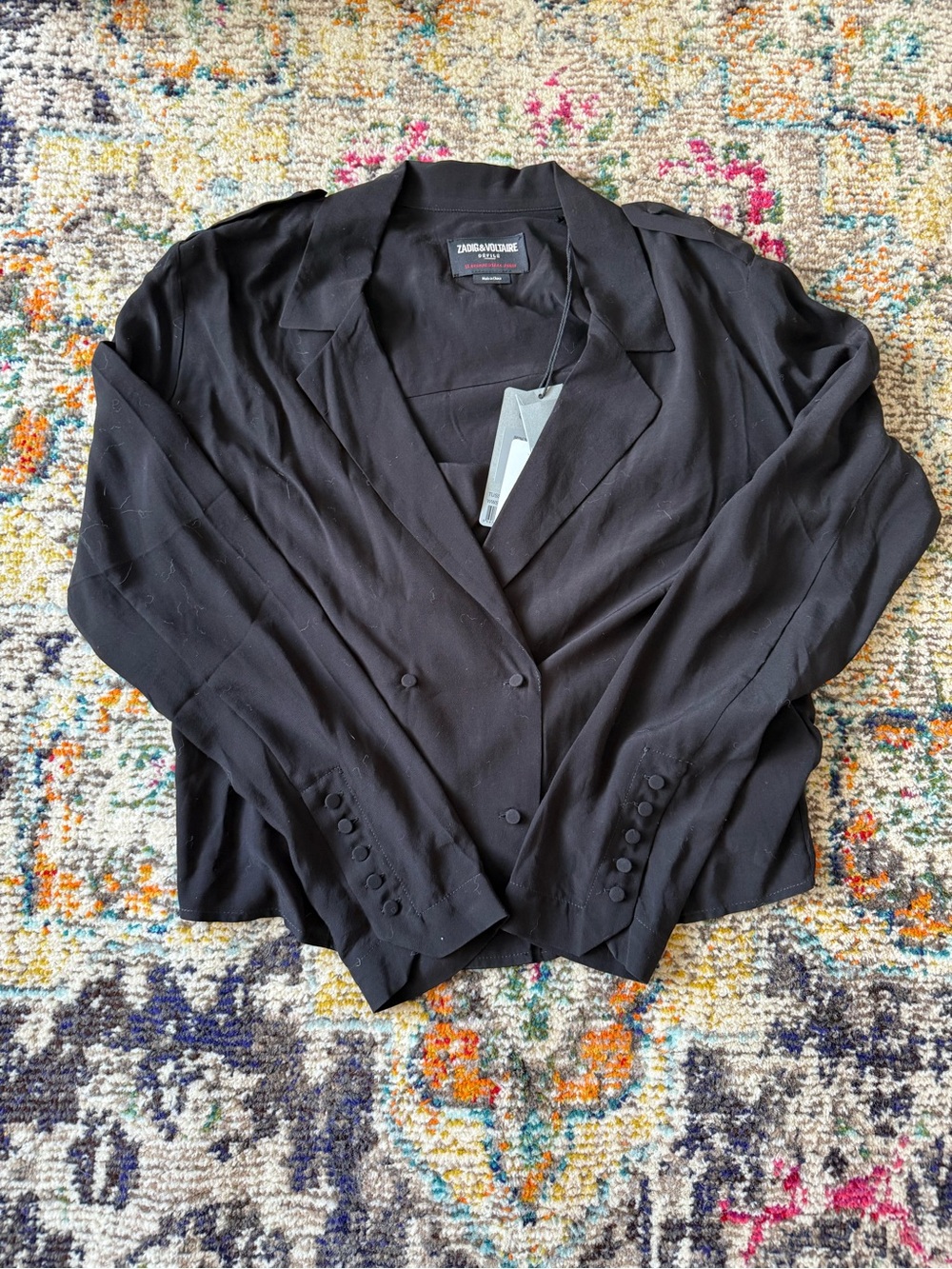 Zadig & Voltaire Black Double-Breasted Blouse